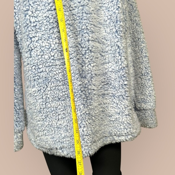 Weatherproof Vintage Baby Blue Heather 3/4 Zip Sherpa Pullover Size L COZY - Picture 3 of 8